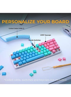 Glorious Glorious Gaming GMMK 2 Compact 65% Barebones (Frame Only) - Mechanical Gaming Keyboard Frame, Compact TKL Size (65%), Aluminium, Customisable, Per Key RGB, American/ANSI Layout - White  - Image 3