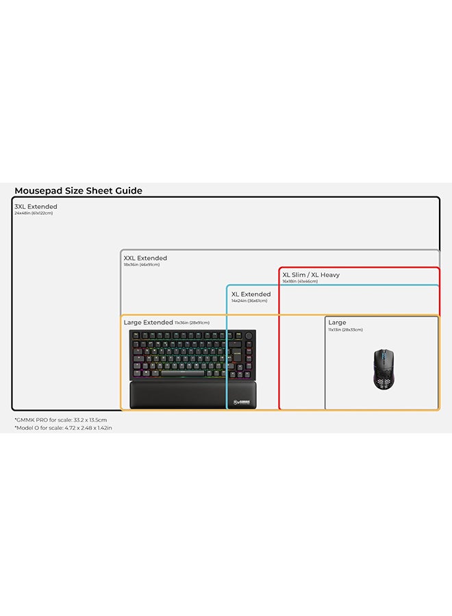 Glorious - Glorious PC Gaming Race Glorious 3XL Extended Gaming Mouse Mat/Pad - Large, Wide (3XL Extended) White Cloth Mousepad, Stitched Edges | 24"x48" (GW-3XL) - Image 1