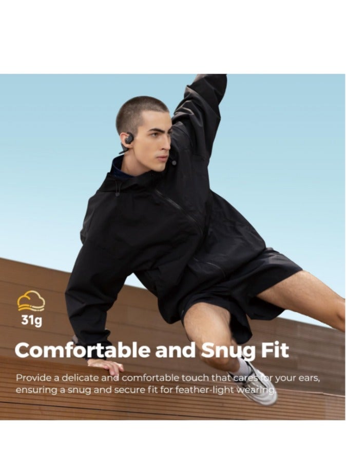 SoundPEATS RunFree Air Conduction Wireless Earbuds With Bluetooth 5.3, Open-Ear IPX4 Sweatproof Ultralight Sports Headset With 4 Mics And 16.2mm Driver, Comfortable Fit, 14 Hrs, Low Latency Game Mode Black  - Image 4