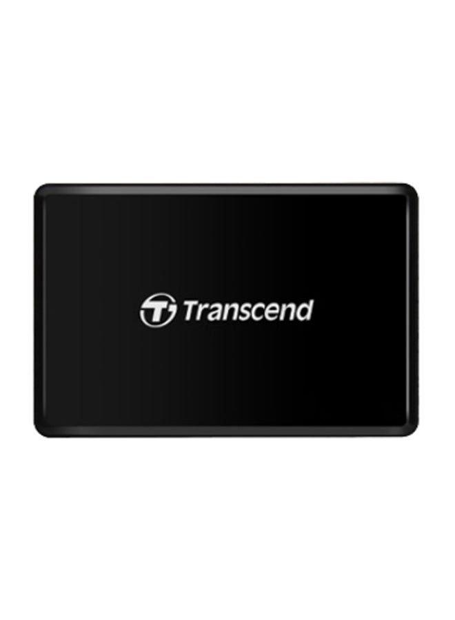 Transcend - TS-RDF8K2 Card Reader for all the popular card types, SD /microSD/CompactFlash, USB Type-A for great device compatibility, Compact power, RecoveRx software Black - Image 1