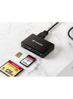 Transcend TS-RDF8K2 Card Reader for all the popular card types, SD /microSD/CompactFlash, USB Type-A for great device compatibility, Compact power, RecoveRx software Black  - Image 3