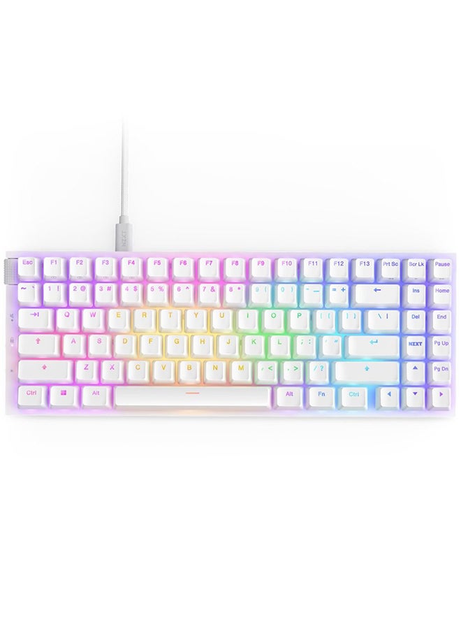 NZXT - NZXT Function 2 MiniTKL, Compact Tenkeyless Optical Gaming Keyboard, 8K Polling Rate, Linear Optical Switches, Adjustable Actuation, Double-Shot PBT Keycaps, RGB, Hot-Swappable, White - Image 1