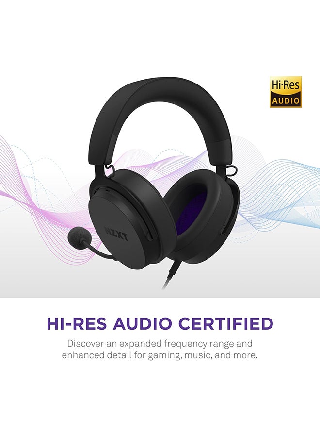 ان زد اكس تي NZXT Relay Wired PC Gaming Headset - Hi-Res Audio Certified - DTS Headphone:X - 7.1 Surround Sound - Lightweight & Comfortable Design - Detachable Microphone - CAM Software - Black - Image 5