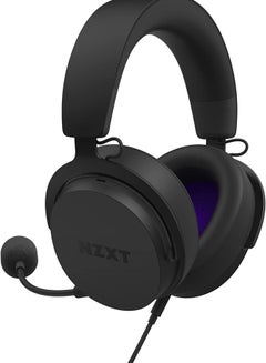 NZXT NZXT Relay Wired PC Gaming Headset - Hi-Res Audio Certified - DTS Headphone:X - 7.1 Surround Sound - Lightweight & Comfortable Design - Detachable Microphone - CAM Software - Black  - Image 1