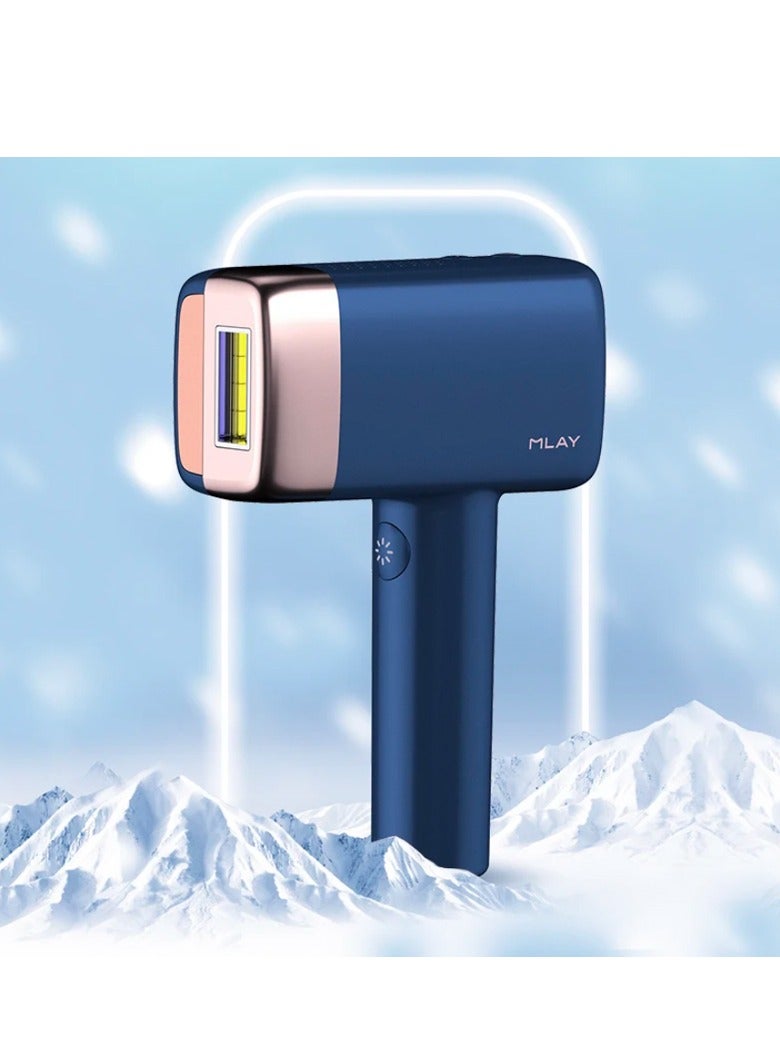 MLAY IPL Laser Painless Hair Removal Device With Ice Cooling 500,000 Flashes For Whole Body Bikini Line Arm Armpit Face Back Leg Dark Blue - Image 1