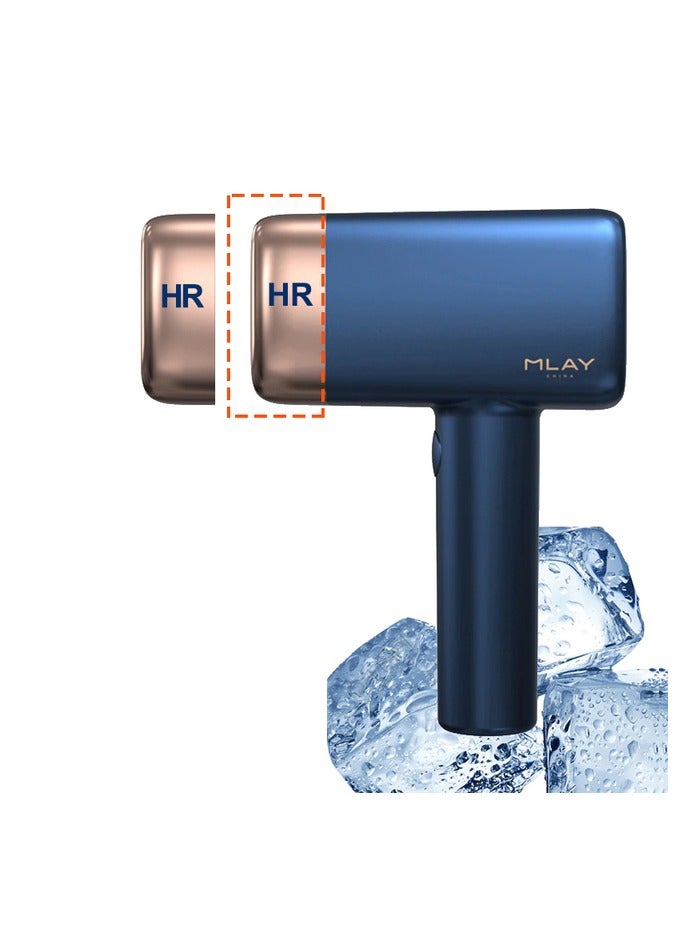 MLAY IPL Ice Laser Painless Hair Removal Device With 3℃ Cold Compress 5 Levels 500000 Pulses 2 HR Lamps Dark Blue - Image 1