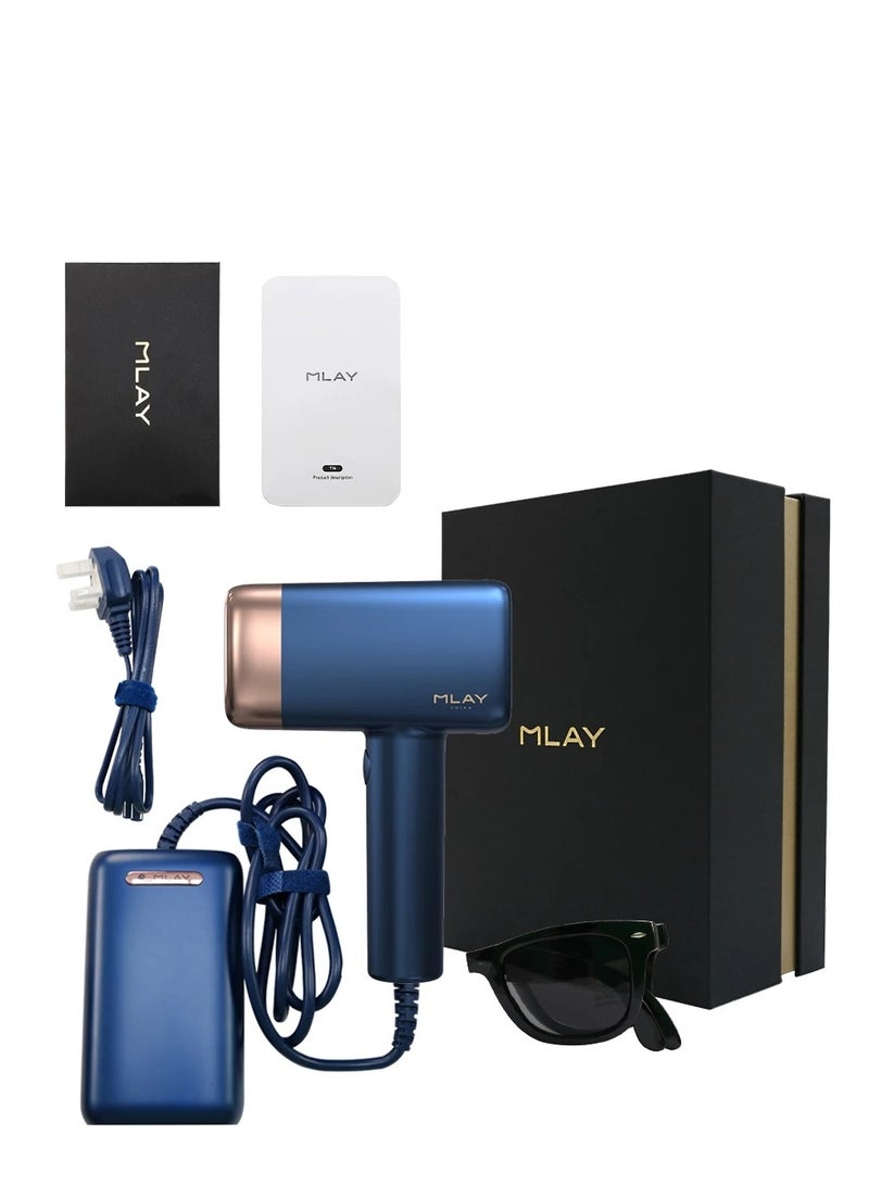 Newest T14 IPL Painless 3℃ Ice Compression Epilator Replaceable Lenses With Bikini Hair Removal Lamp Dark Blue