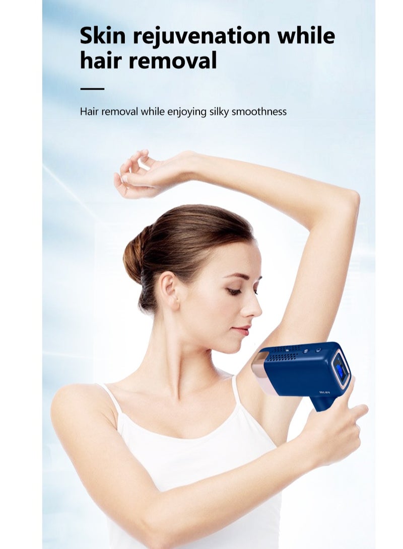 MLAY Cheapest And Updated T14 Hair Removal Device With Three Lenses, One For Body Hair, One For Removing Wrinkles And Tightening The Skin, And One For Removing Acne Dark Blue - Image 4