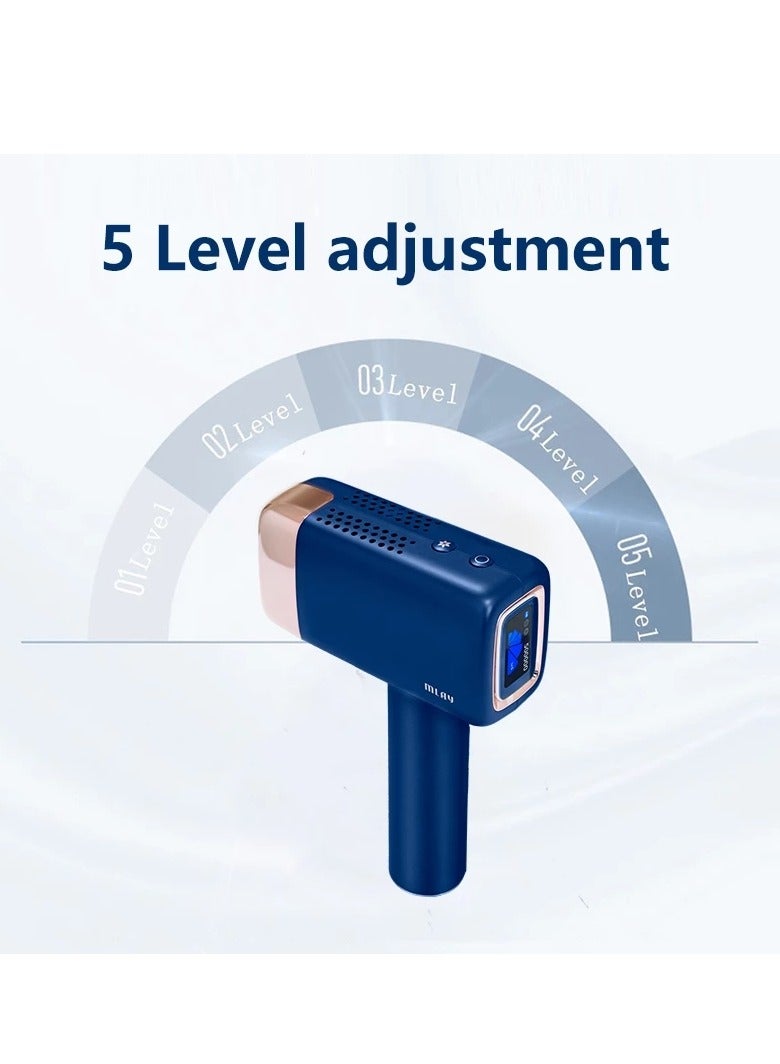 MLAY Cheapest And Updated T14 Hair Removal Device With Three Lenses, One For Body Hair, One For Removing Wrinkles And Tightening The Skin, And One For Removing Acne Dark Blue - Image 3