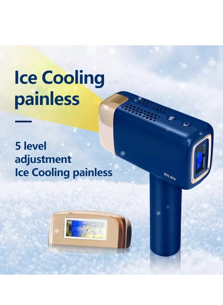 MLAY 2024 Updated T14 IPL Laser Painless Hair Removal Device With HR AC SR Lamp 3℃ Cold Compress/5-Levels/500000 Pulses DARK BLUE  - Image 2