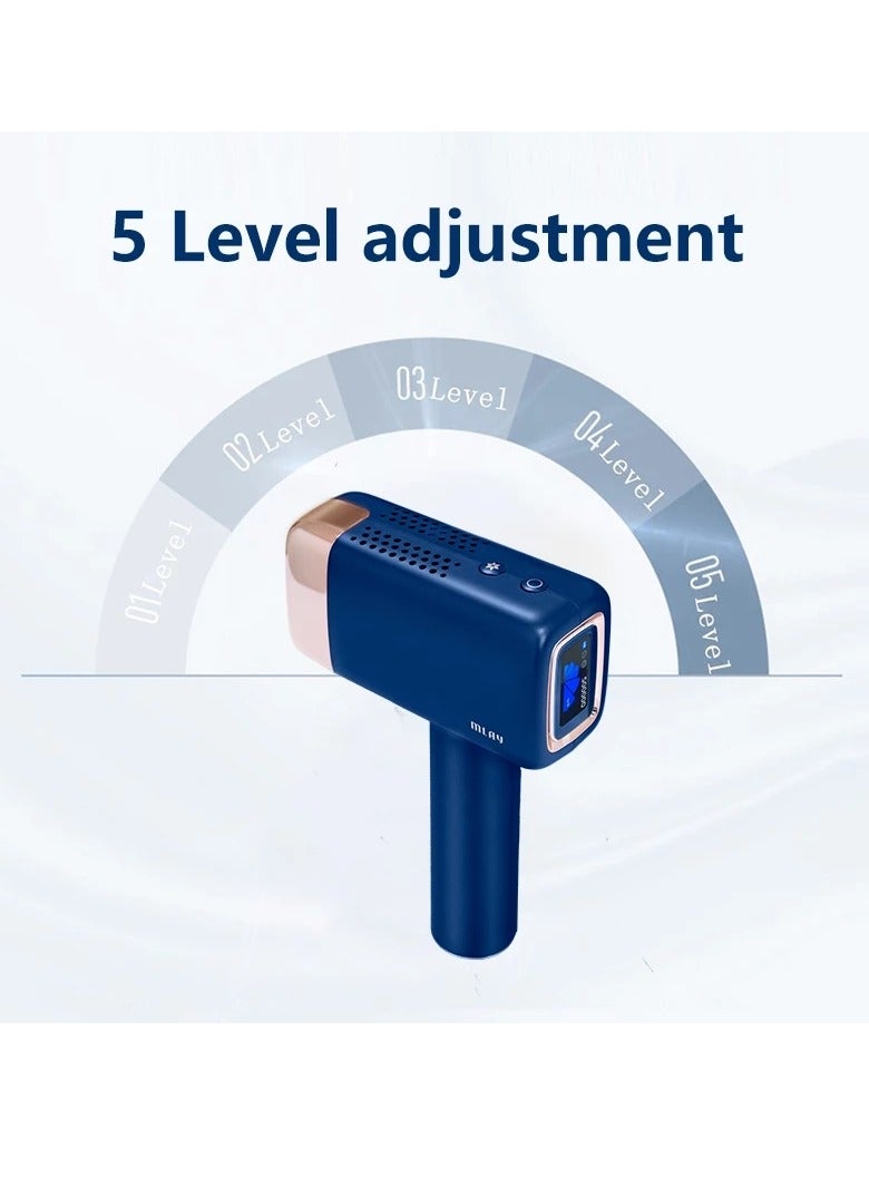 MLAY 2024 Updated T14 IPL Laser Painless Hair Removal Device With HR AC SR Lamp 3℃ Cold Compress/5-Levels/500000 Pulses DARK BLUE  - Image 3