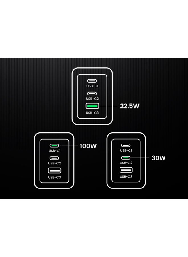 يو جرين - 100 واط شاحن Nexode Pro تايب سي  فيش تايب سي 2C1A  أحدث شاحن سفر GaN راس شاحن جداري من GaNII تقنية متوافق مع iPhone/ Samsung/ Huawei/ Macbook/ Lenovo/ Dell/ LG/ ASUS /HP/ Acer - Image 1