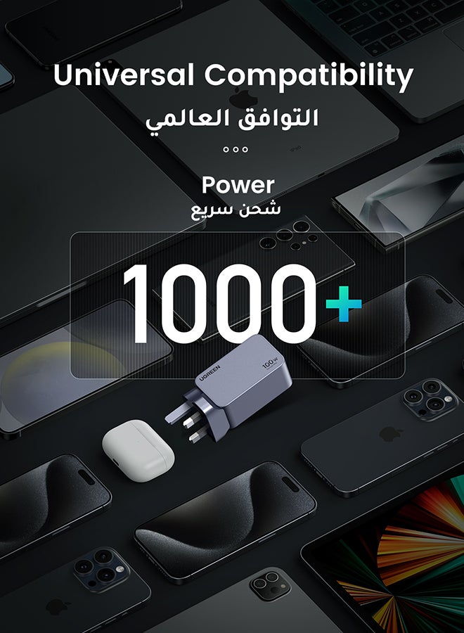 100 واط شاحن Nexode Pro تايب سي  فيش تايب سي 2C1A  أحدث شاحن سفر GaN راس شاحن جداري من GaNII تقنية متوافق مع iPhone/ Samsung/ Huawei/ Macbook/ Lenovo/ Dell/ LG/ ASUS /HP/ Acer - pnsku/N70086362V/45/_/1719408913/52f9f1e3-0206-4ab1-b0b6-4ba2e26706e0