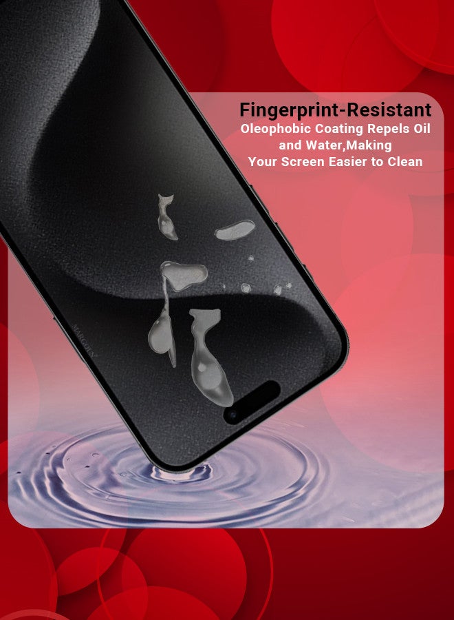 MARGOUN Privacy Screen Protector for Apple iPhone 15 Pro, 9H Full Coverage Screen Tempered Glass Anti-Spy Bubble Free Case Friendly Black - Image 3