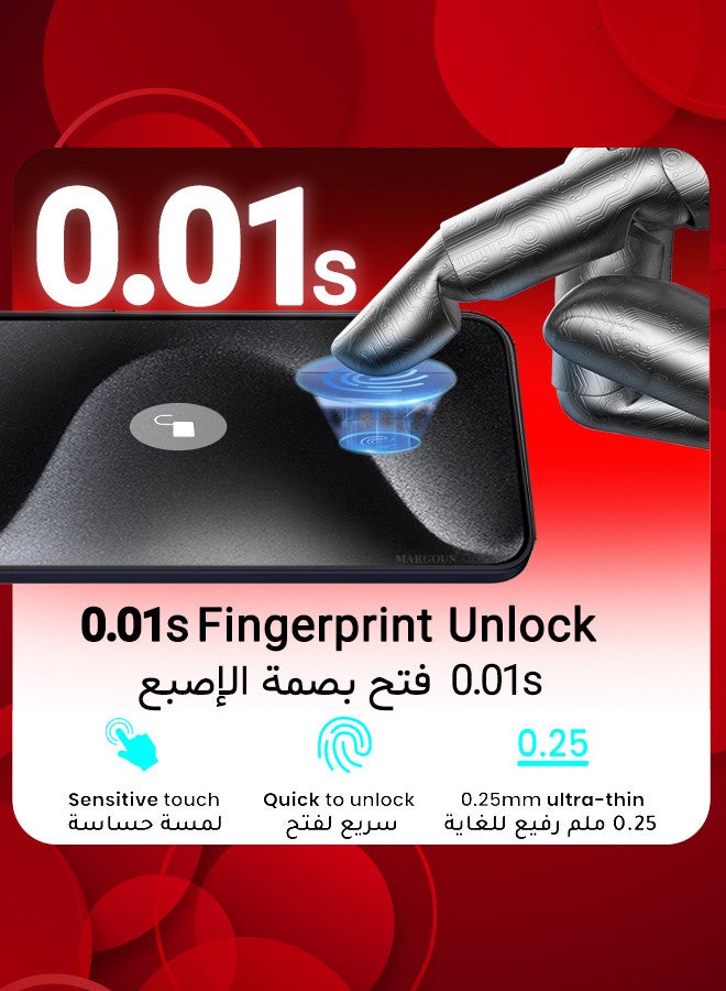 MARGOUN Privacy Screen Protector for Apple iPhone 15 Pro, 9H Full Coverage Screen Tempered Glass Anti-Spy Bubble Free Case Friendly Black - Image 5