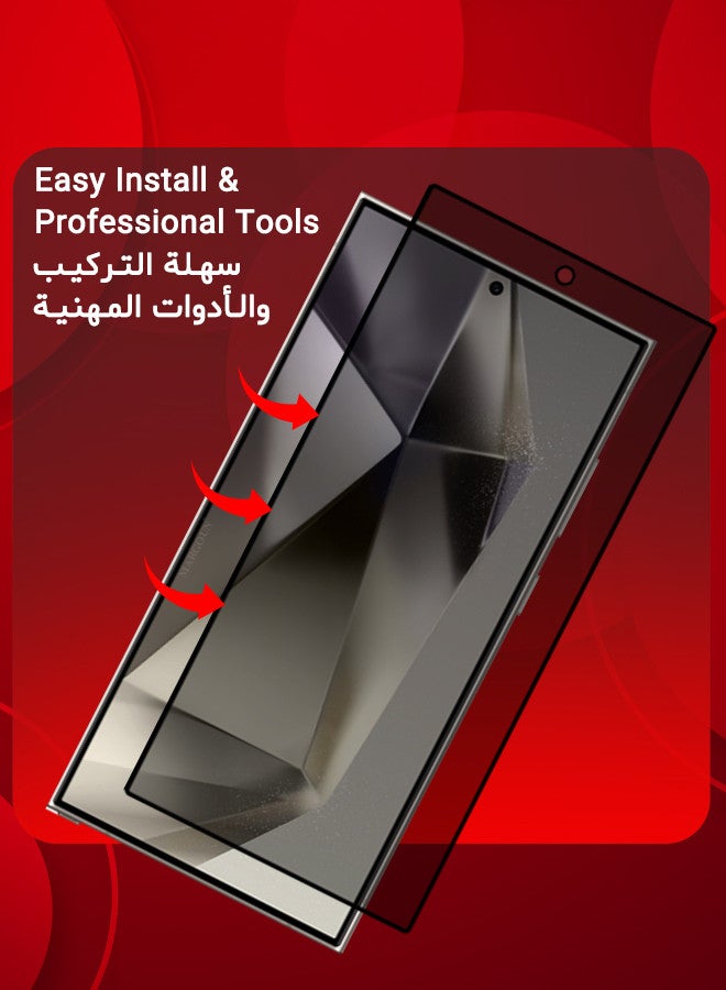 MARGOUN 2 Pack Privacy Screen Protector 9H Full Coverage Screen Tempered Glass Anti-Spy Bubble Free Case Friendly Black - Image 5