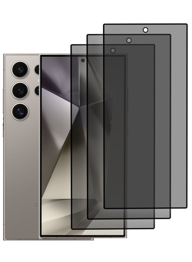 MARGOUN [Samsung Galaxy S24 Ultra] 3 Pack Privacy Screen Protector 9H Full Coverage Screen Tempered Glass Anti-Spy Bubble Free Case Friendly Screen Protector Black - Image 1