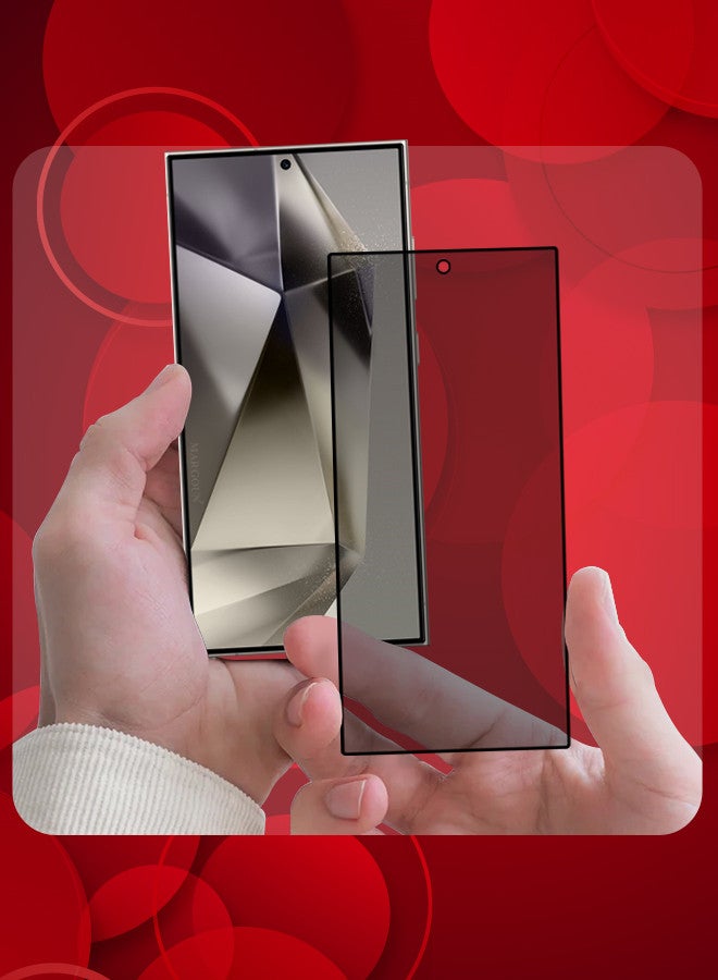 MARGOUN [Samsung Galaxy S24 Ultra] 3 Pack Privacy Screen Protector 9H Full Coverage Screen Tempered Glass Anti-Spy Bubble Free Case Friendly Screen Protector Black - Image 2