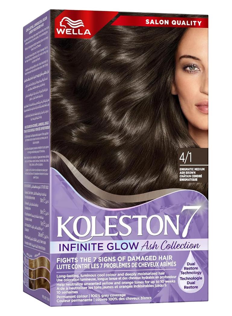 WELLA Supreme Hair Color Infinite Glow Ash 4/1 Enigmatic Medium Ash Brown 135 mlml - Image 1