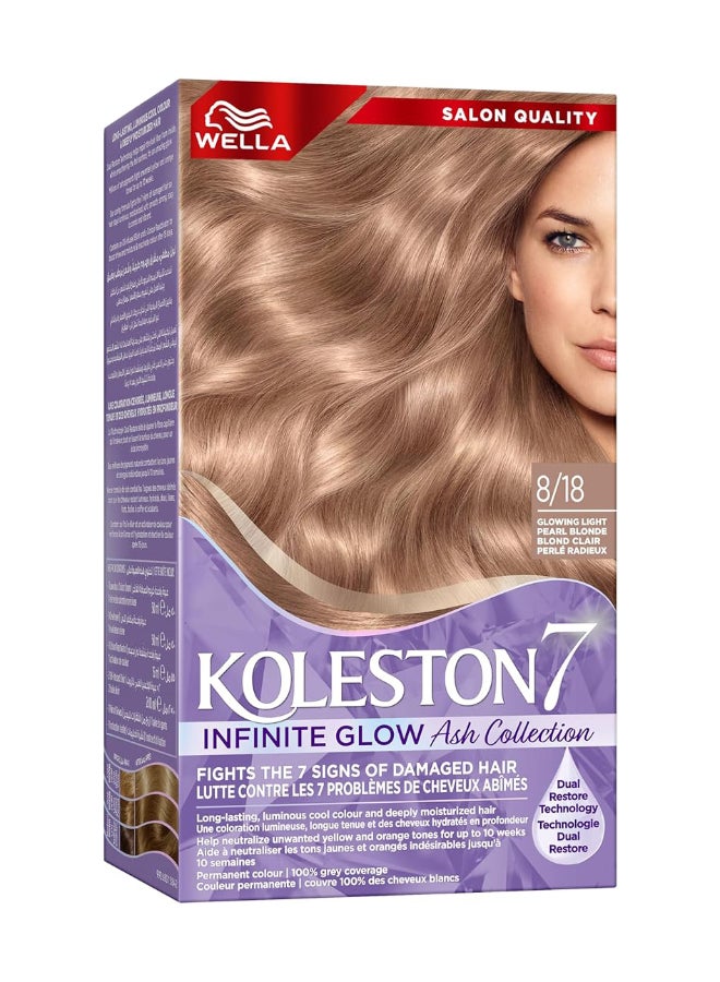 WELLA Supreme Hair Color Infinite Glow Ash 8/18 Glowing Light Pearl Blonde  - Image 1