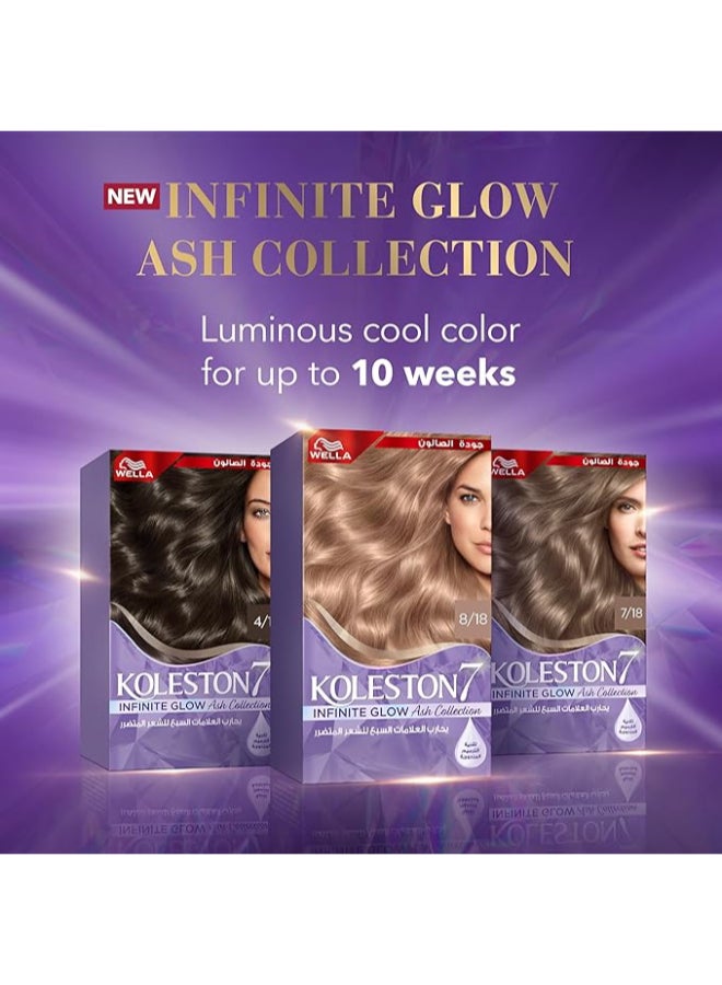 WELLA Supreme Hair Color Infinite Glow Ash 7/18 Illuminated Medium Pearl Blonde  - Image 3