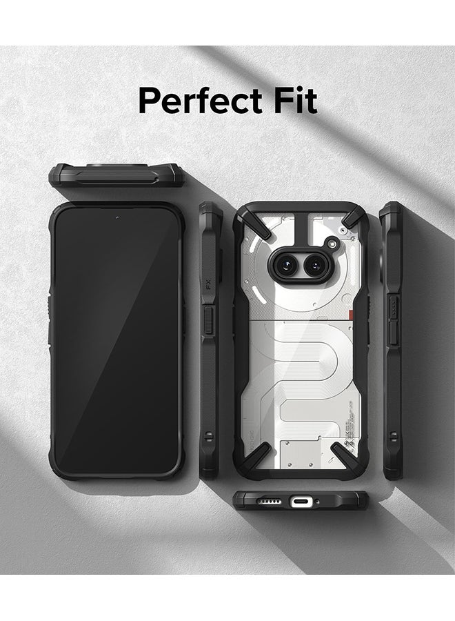 Fusion-X Compatible With Nothing Phone 2A Case , Anti-Scratch Dual Coating Advanced Rugged Hybrid Heavy Duty Bumper Phone Case Cover - Black