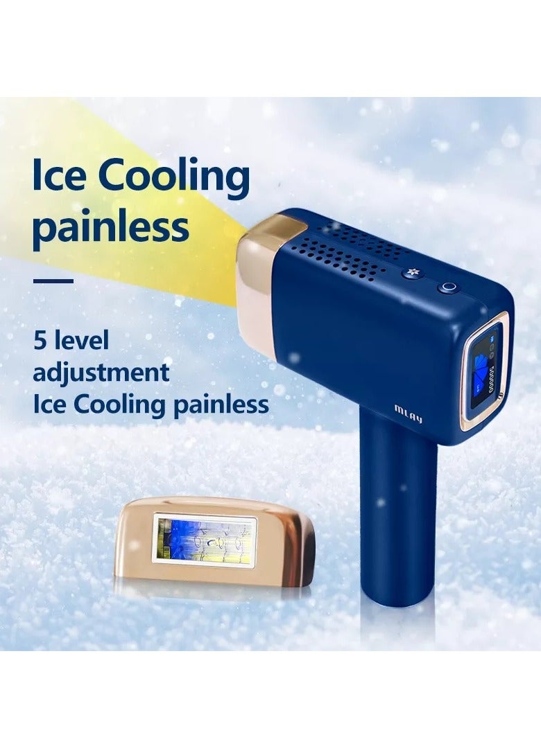 MLAY T14 Painless Ice Compression Epilator Hair Removal Device Free Gift Blackhead Remover Dark Blue - Image 2