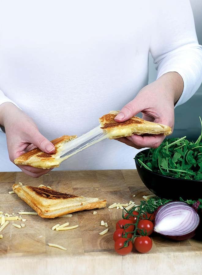 KENWOOD - Kenwood Sandwich Maker 2 In 1 (Sandwich And Grill/Griddle) Dual Plate Press For Toasties, Paninis & Snacks - Easy To Use & Clean, Non-Stick Plates, Compact Size Bread Toaster Owsmp01.Aowh. 750 W SMP01.A0WH White - Image 1