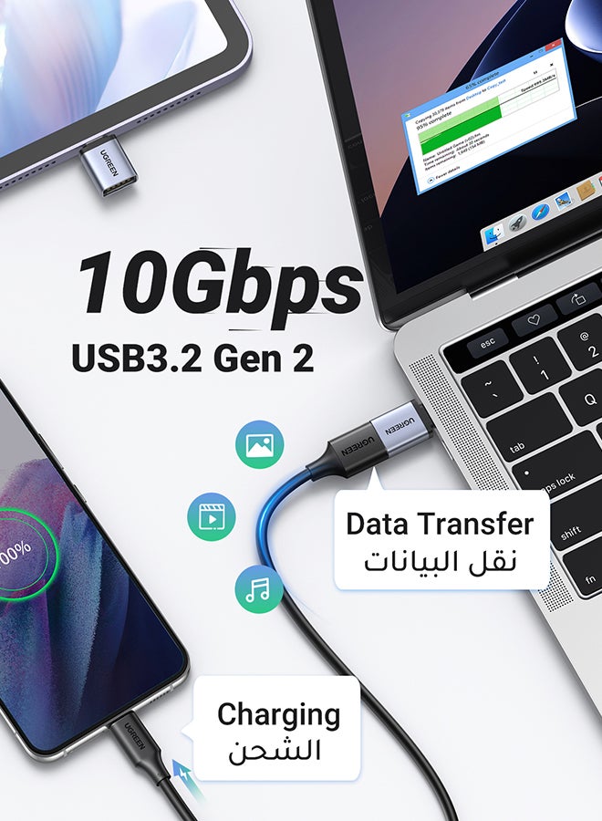 Adaptateur USB-C Vers USB-A 3.2 (lot De 2) - Compatible IPhone, Samsung, MacBook, Transfert 10 Gbps