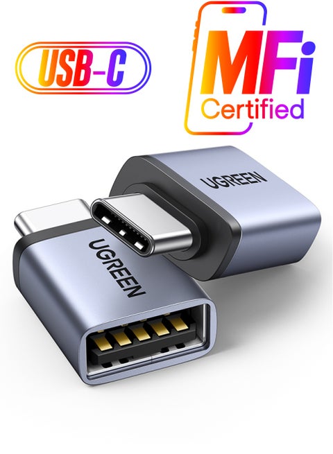 محول USB إلى USB C 2 حزمة، محول USB C ذكر إلى USB 3.2 أنثى، محول USB لنقل البيانات عالي السرعة لسلسلة Samsung S24 Ultra و iPhone Pro Max  15 وiPad وMacBook والأجهزة اللوحية