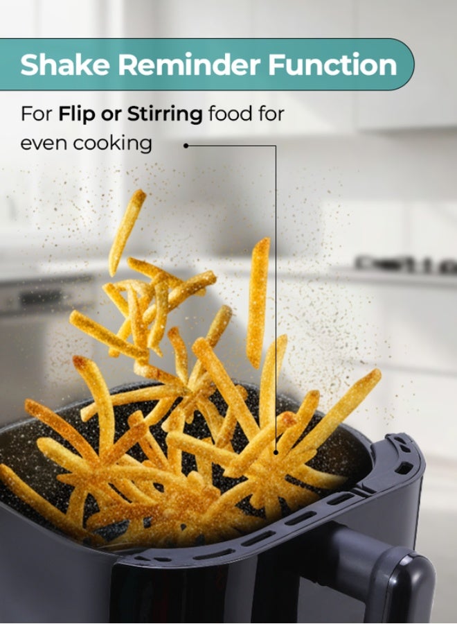 SONASHI Digital Air Fryer – LED Touch-Screen Display with Temperature Control (80–200°C) | 4.2L Teflon Non-Stick Pan | 60-Minute Timer | 360° Rapid Air Cooking | Overheat Protection | 220–240V, 1300–1400W | SAF-420 4 L 1200 W SAF-420N Black - Image 5