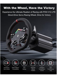 V12 Lite 6Nm Real Direct Drive Force Feedback Gaming Steering Racing Wheel Simulator for PC Windows 7/8/10/11/PS4/Xbox One
