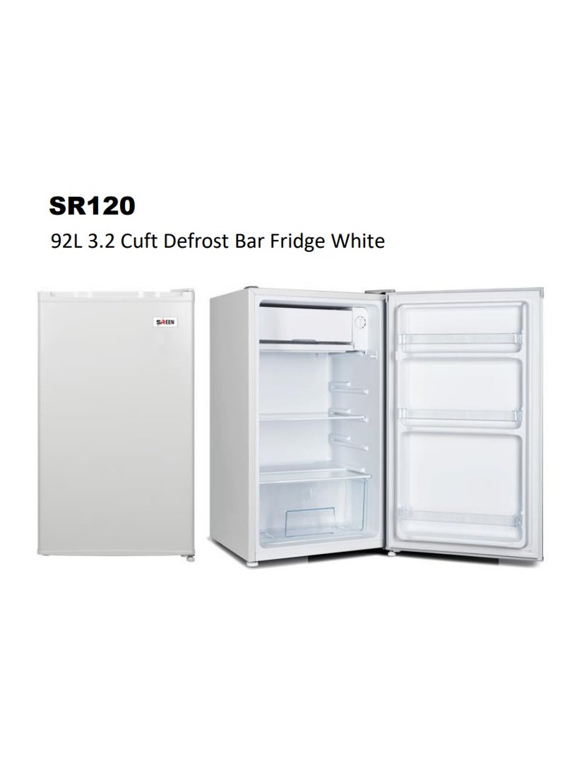 SREEN Refrigerator 3.2 Cuft Defrost Bar Fridge 92 L SR120W White - Image 3