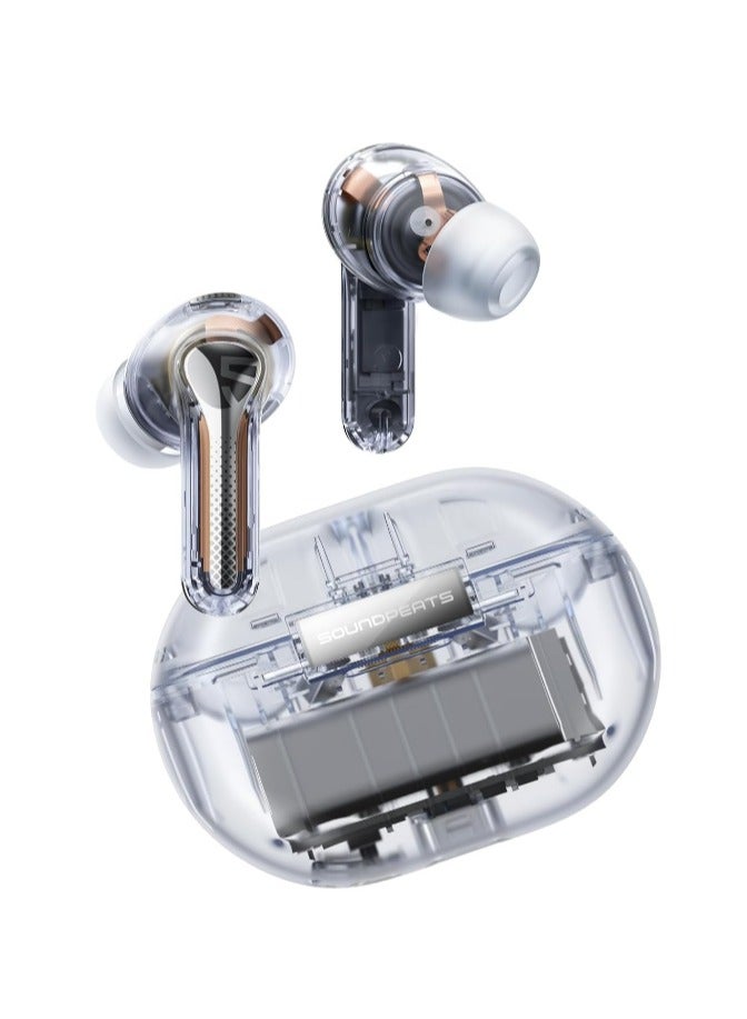 SoundPEATS - Wireless Bluetooth Earbuds Capsule3 Pro, Hi-Res Audio Headphones with LDAC, Hybrid Active Noise Cancellation Earphones, 6 Mics, Transparency Mode, Game Mode, 52H Playtime with Case Transparent White - Image 1