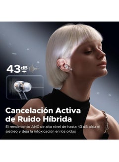 SoundPEATS Wireless Bluetooth Earbuds Capsule3 Pro, Hi-Res Audio Headphones with LDAC, Hybrid Active Noise Cancellation Earphones, 6 Mics, Transparency Mode, Game Mode, 52H Playtime with Case Transparent White  - Image 4
