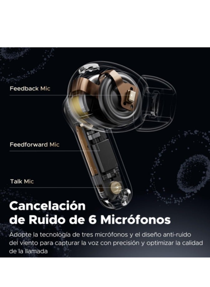 SoundPEATS - Wireless Bluetooth Earbuds Capsule3 Pro, Hi-Res Audio Headphones with LDAC, Hybrid Active Noise Cancellation Earphones, 6 Mics, Transparency Mode, Game Mode, 52H Playtime with Case Transparent White - Image 1