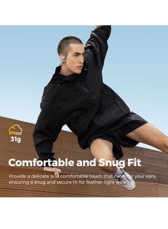 SoundPEATS RunFree Air Conduction Wireless Earbuds With Bluetooth 5.3, Open-Ear IPX4 Sweatproof Ultralight Sports Headset With 4 Mics And 16.2mm Driver, Comfortable Fit, 14 Hrs, Low Latency Game Mode Grey  - Image 3