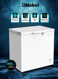 Nobel 300 Ltr Gross / 254 Ltr Net Capacity Single Door Chest Freezer, R600a Refrigerant, Mechanical Control, Grip Handle 300 L 300 W NCF325 White  - Image 1