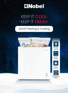 Nobel 300 Ltr Gross / 254 Ltr Net Capacity Single Door Chest Freezer, R600a Refrigerant, Mechanical Control, Grip Handle 300 L 300 W NCF325 White  - Image 4