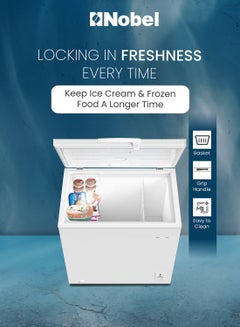 Nobel 300 Ltr Gross / 254 Ltr Net Capacity Single Door Chest Freezer, R600a Refrigerant, Mechanical Control, Grip Handle 300 L 300 W NCF325 White  - Image 5