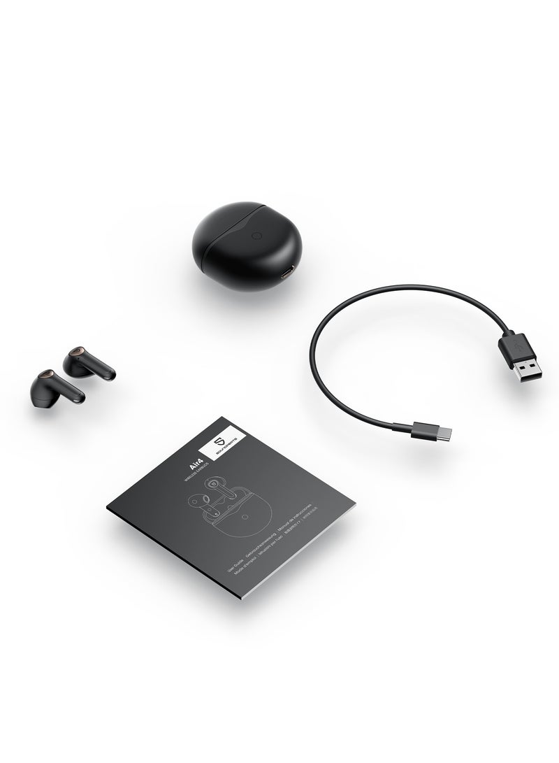 SoundPEATS - Air4 Wireless Earbuds with Adaptive Active Noise Cancellation, Earphones Bluetooth 5.3, Qualcomm QCC3071 aptX Lossless, 6 Mics for AI-Enhanced Calls, 26 Hours Battery, APP Control Transparent White - Image 1