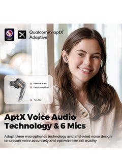 SoundPEATS Air4 Pro Wireless Earbuds AptX Lossless, Earphone Bluetooth 5.3 Adaptive Hybrid Active Noise Canceling, in-ear Earbuds with 6 Mics Aptx Voice for Calls, 26 Hours, Multi-Connection Transparent White  - Image 5