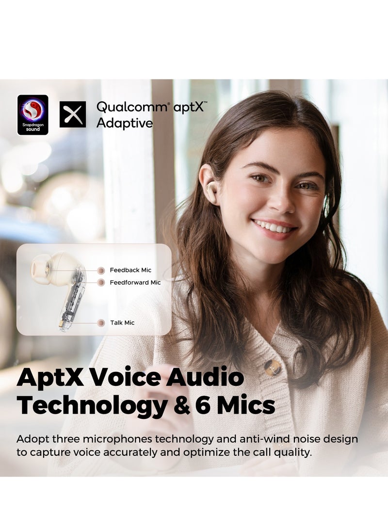 SoundPEATS - Air4 Pro Wireless Earbuds AptX Lossless, Earphone Bluetooth 5.3 Adaptive Hybrid Active Noise Canceling, in-ear Earbuds with 6 Mics Aptx Voice for Calls, 26 Hours, Multi-Connection Beige - Image 1