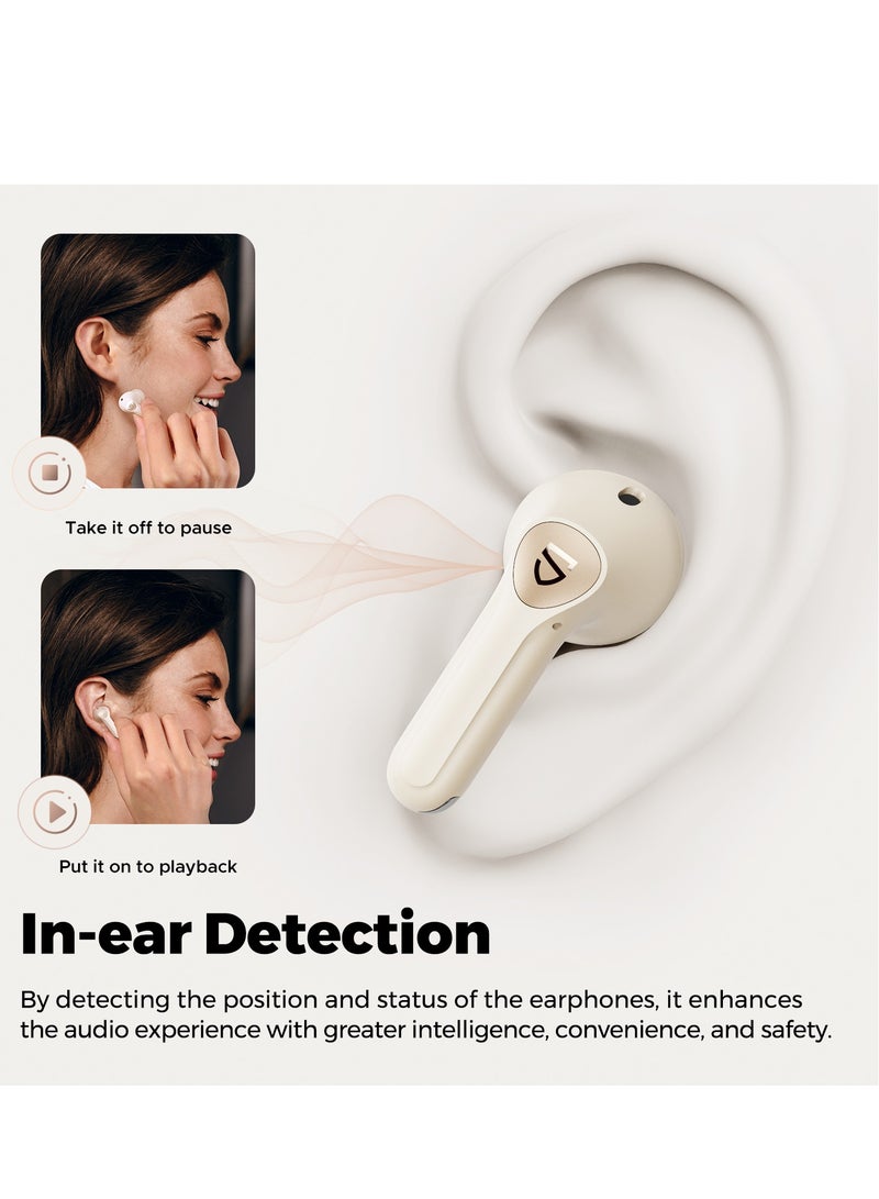 SoundPEATS - Air4 Pro Wireless Earbuds AptX Lossless, Earphone Bluetooth 5.3 Adaptive Hybrid Active Noise Canceling, in-ear Earbuds with 6 Mics Aptx Voice for Calls, 26 Hours, Multi-Connection Beige - Image 1