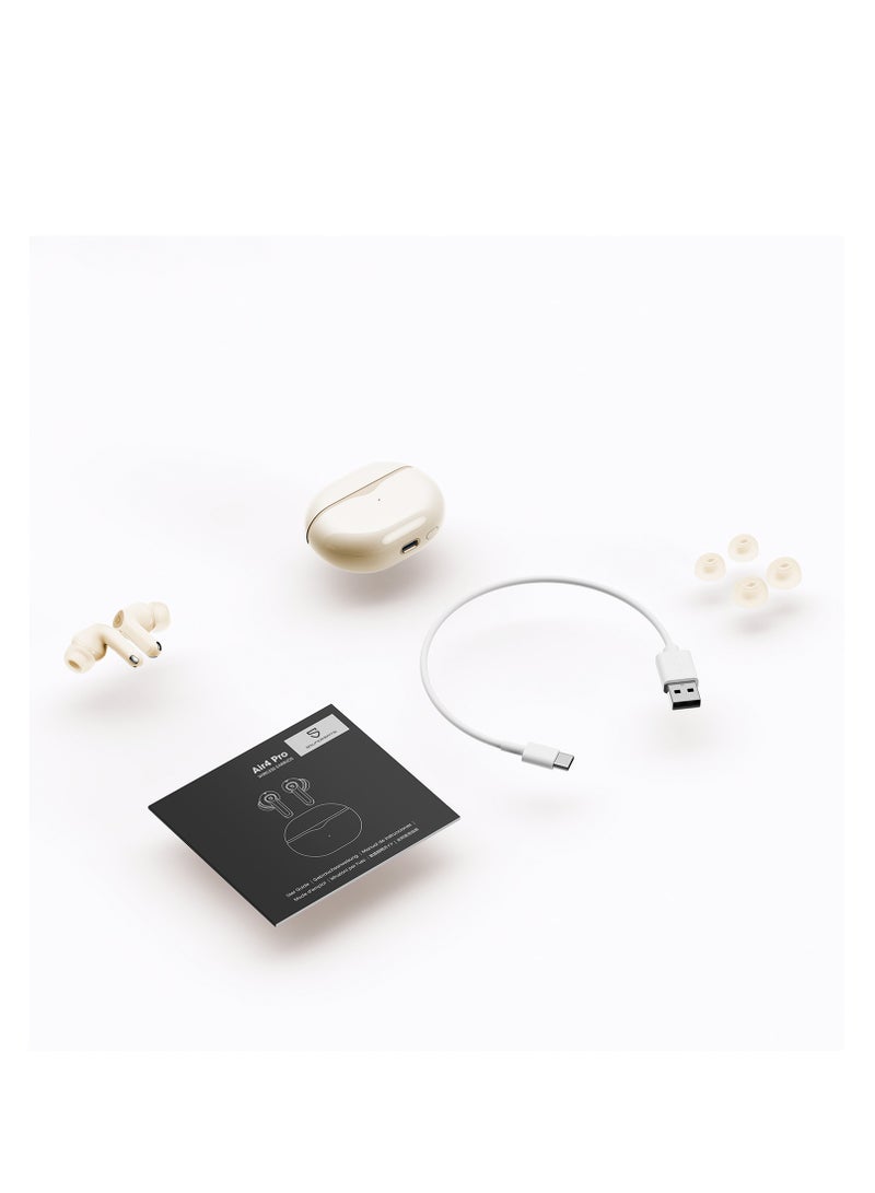 SoundPEATS - Air4 Pro Wireless Earbuds AptX Lossless, Earphone Bluetooth 5.3 Adaptive Hybrid Active Noise Canceling, in-ear Earbuds with 6 Mics Aptx Voice for Calls, 26 Hours, Multi-Connection Beige - Image 1