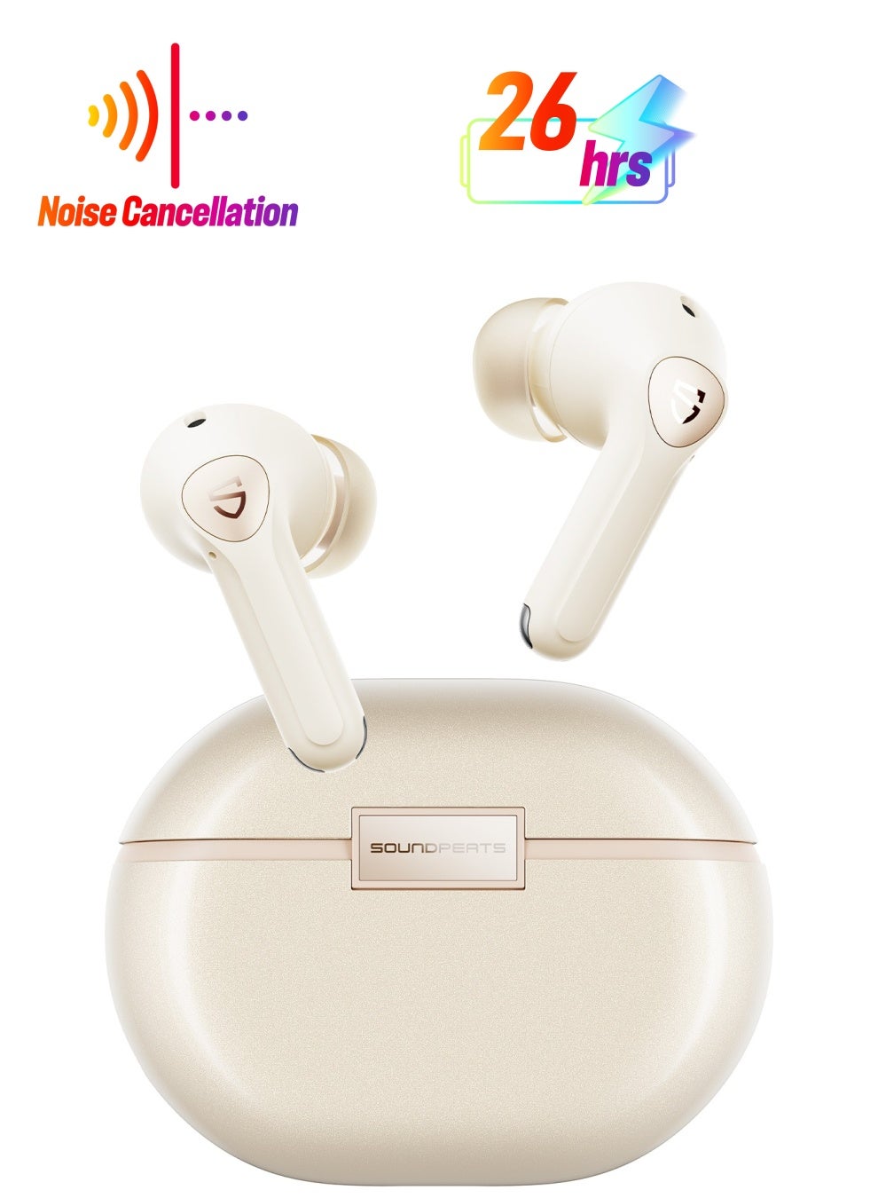 Air4 Pro Wireless Earbuds AptX Lossless, Earphone Bluetooth 5.3 Adaptive Hybrid Active Noise Canceling, in-ear Earbuds with 6 Mics Aptx Voice for Calls, 26 Hours, Multi-Connection Beige