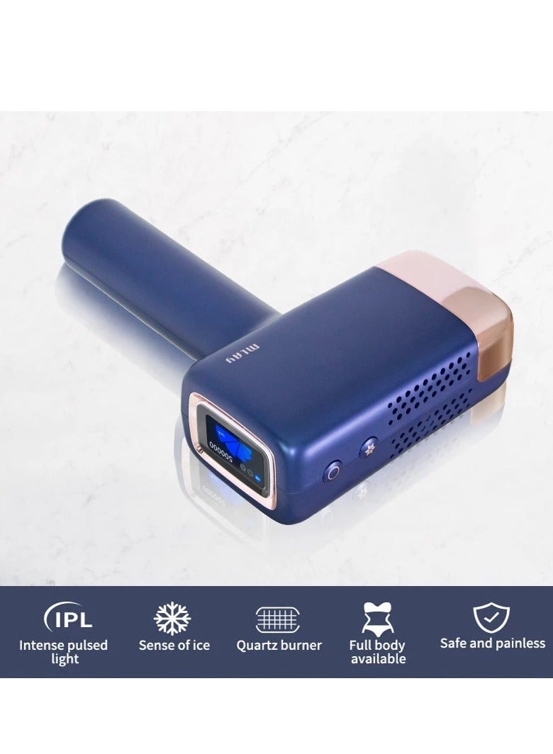 MLAY T14 IPL Ice Compress Hair Removal Device 3℃ With Bikini Lense Free Gift Gel Dark Blue - Image 3