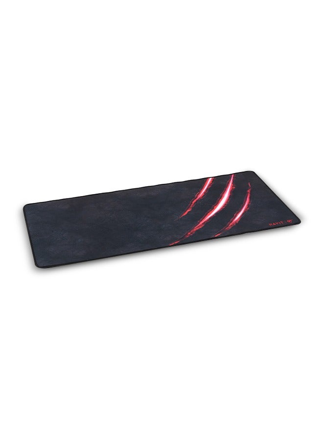 havit Anti-Slip Mouse Pad, Large Size, High-Quality Fine Mesh, 700*300*3mm, Black/Red - Image 1