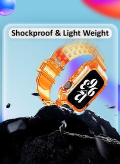 MARGOUN Clear iwatch Strap Bands TPU Smart Apple Watch Bands 42mm with Bumper Protective Case Crystal Sports Wristband Orange  - Image 4