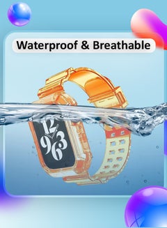 MARGOUN Clear iwatch Strap Bands TPU Smart Apple Watch Bands 42mm with Bumper Protective Case Crystal Sports Wristband Orange  - Image 3